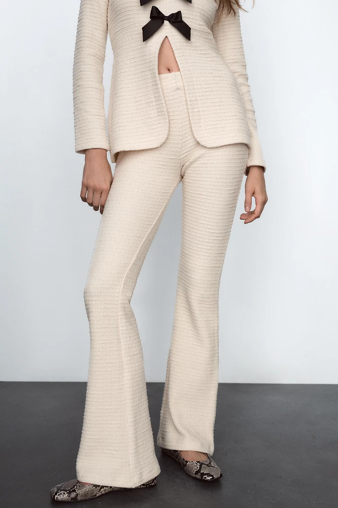 TEXTURED FLARED PANTS