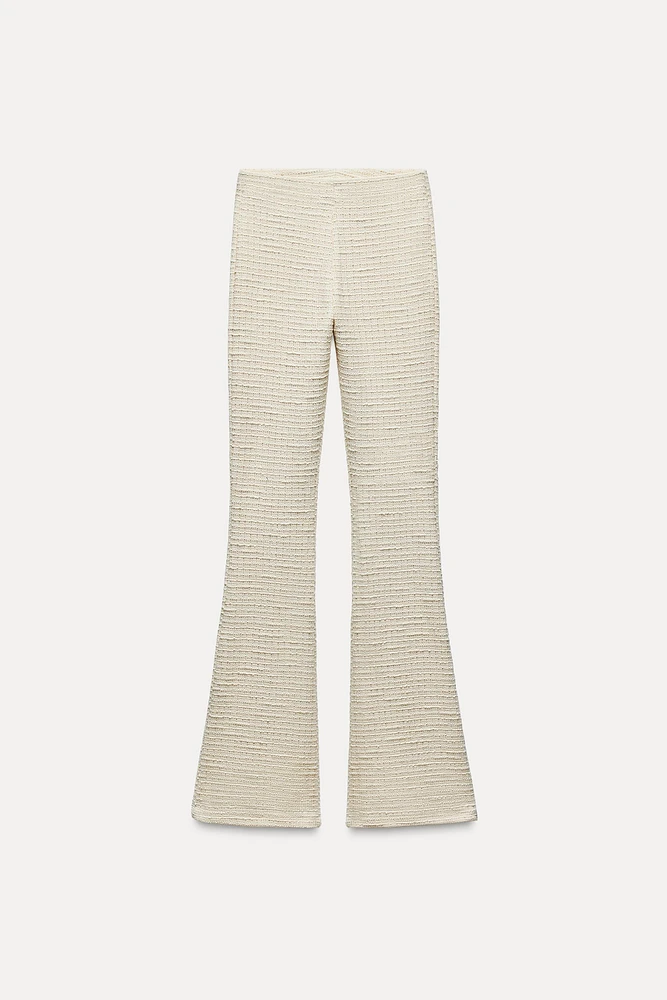 TEXTURED FLARED PANTS