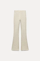 TEXTURED FLARED PANTS