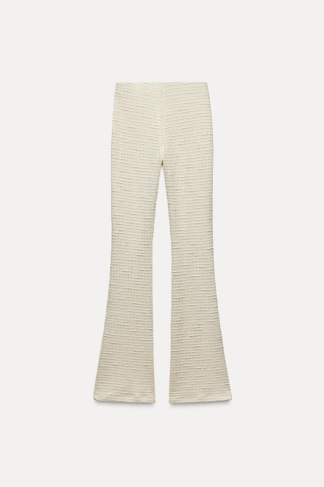 TEXTURED FLARED PANTS