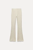 TEXTURED FLARED PANTS