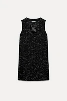 TEXTURED BOW SHORT DRESS