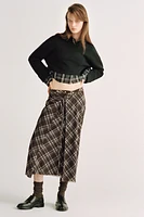 PLAID TULLE WRAP SKIRT