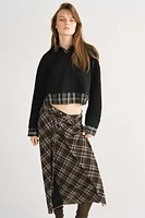 PLAID TULLE WRAP SKIRT