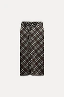 PLAID TULLE WRAP SKIRT