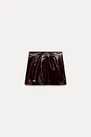 100% LEATHER SHORT SKIRT ZW COLLECTION