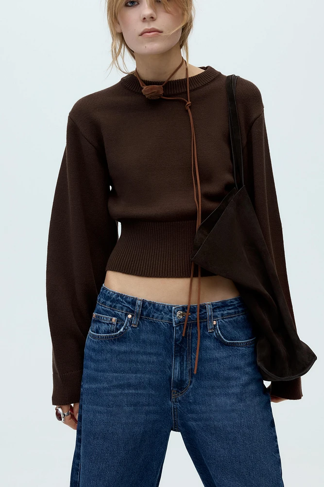 BASIC KNIT WIDE SLEEVE SWEATER