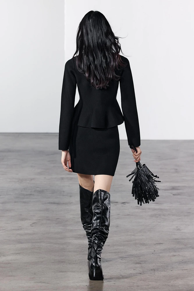 PEPLUM KNIT CARDIGAN