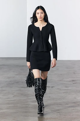 PEPLUM KNIT CARDIGAN