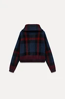 PLAID KNIT JACKET