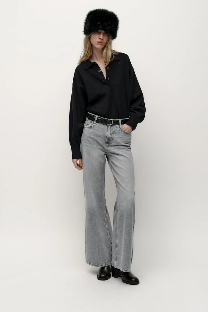 Z1975 HIGH RISE WIDE LEG LONG LENGTH JEANS