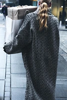 WRAPAROUND COLLAR KNIT COAT