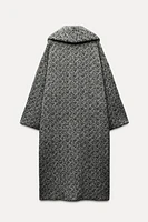 WRAPAROUND COLLAR KNIT COAT