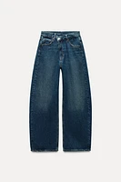 TRF MID-RISE CROSSED WAIST BAGGY JEANS