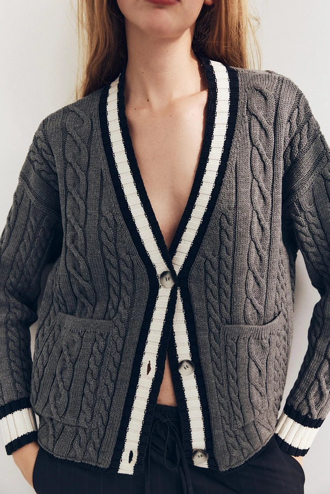 KNIT JACKET WITH PIPING