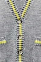 KNIT JACKET WITH PIPING