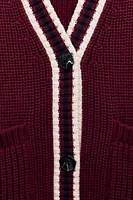 KNIT JACKET WITH PIPING