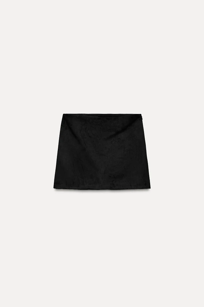 FAUX SUEDE MINI SKIRT