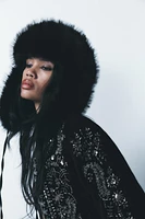 FAUX FUR AVIATOR HAT