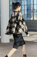 WOOL BLEND PLAID CAPE ZW COLLECTION