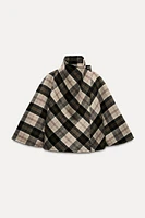 WOOL BLEND PLAID CAPE ZW COLLECTION