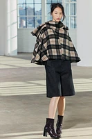 WOOL BLEND PLAID CAPE ZW COLLECTION