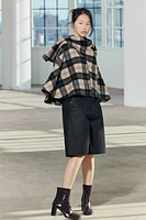 WOOL BLEND PLAID CAPE ZW COLLECTION