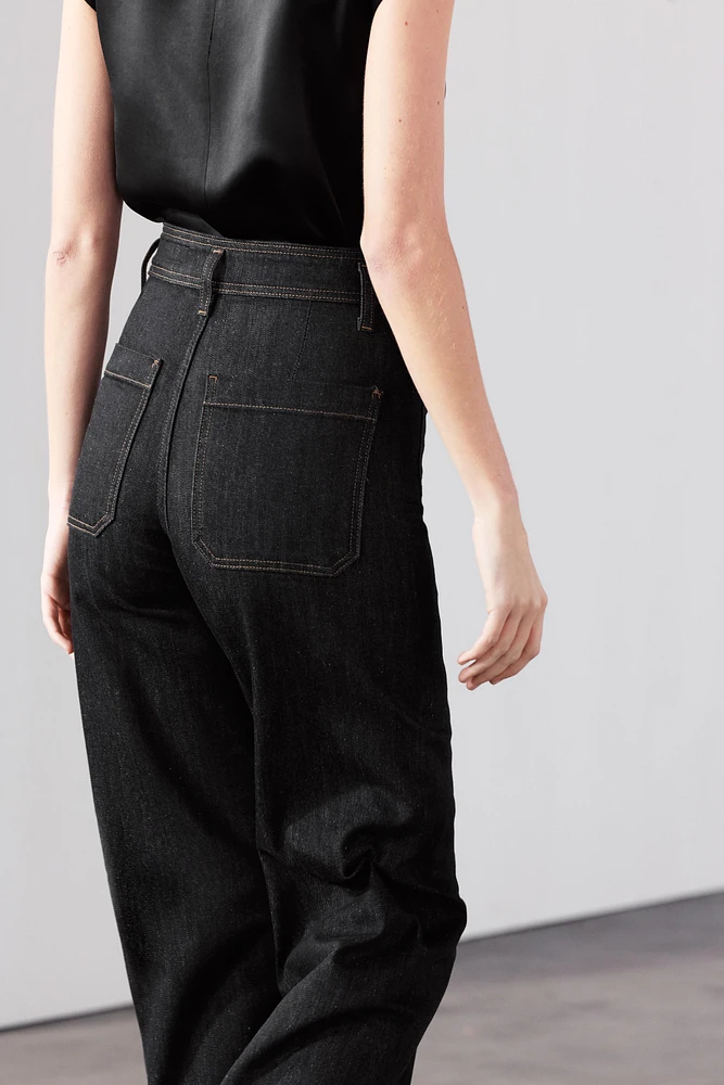 ZW COLLECTION HIGH WAIST WIDE LEG POCKET JEANS