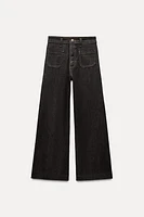 ZW COLLECTION HIGH WAIST MARINE STRAIGHT POCKET JEANS