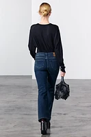 FULL LENGTH MID WAIST BOOTCUT JEANS ZW COLLECTION