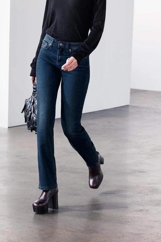 FULL LENGTH MID WAIST BOOTCUT JEANS ZW COLLECTION