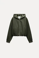 TEXTURE HOODIE BOMBER JACKET