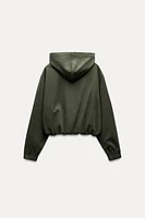 TEXTURE HOODIE BOMBER JACKET