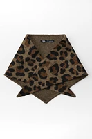 ANIMAL PRINT WOOL BLEND BANDANA