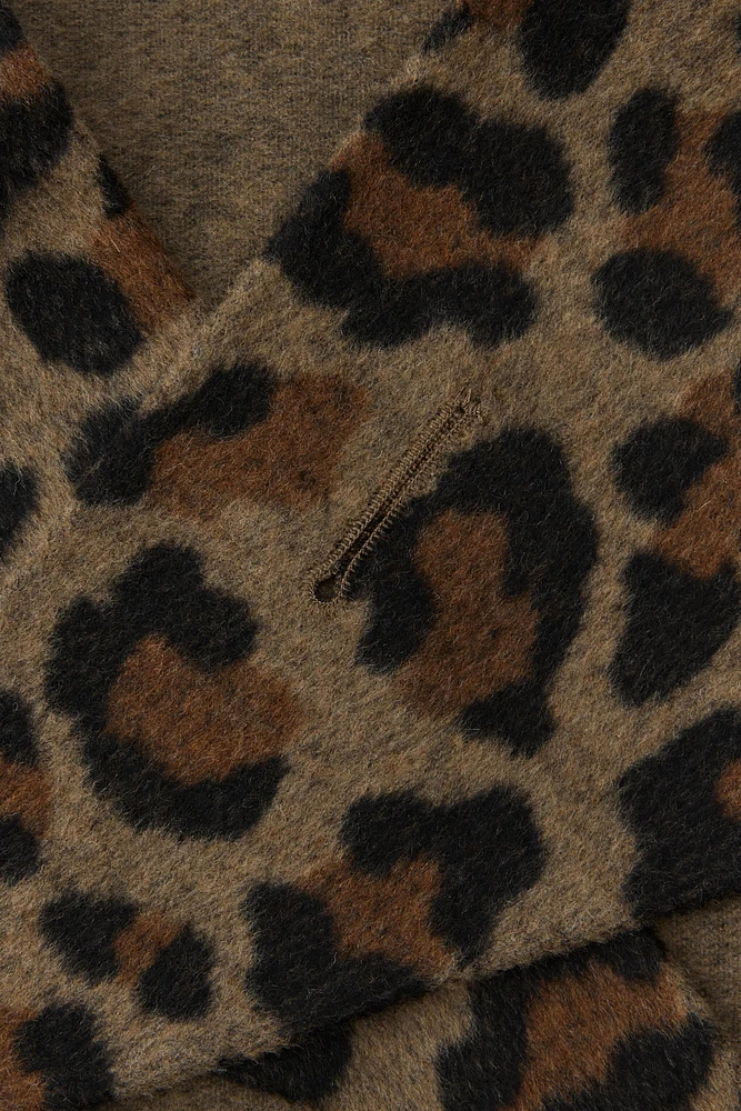 ANIMAL PRINT WOOL BLEND BANDANA