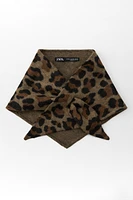 ANIMAL PRINT WOOL BLEND BANDANA