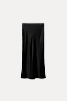 SATIN EFFECT MIDI SKIRT