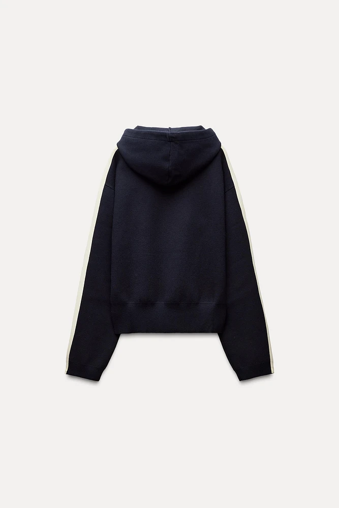 KNIT SWEATSHIRT WITH SIDE STRIPE