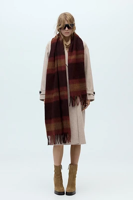 PLAID SCARF WITH FRINGES