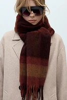 PLAID SCARF WITH FRINGES