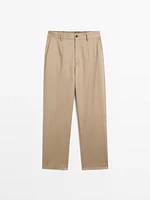 100% cotton twill relaxed fit trousers