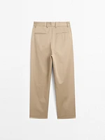 100% cotton twill relaxed fit trousers