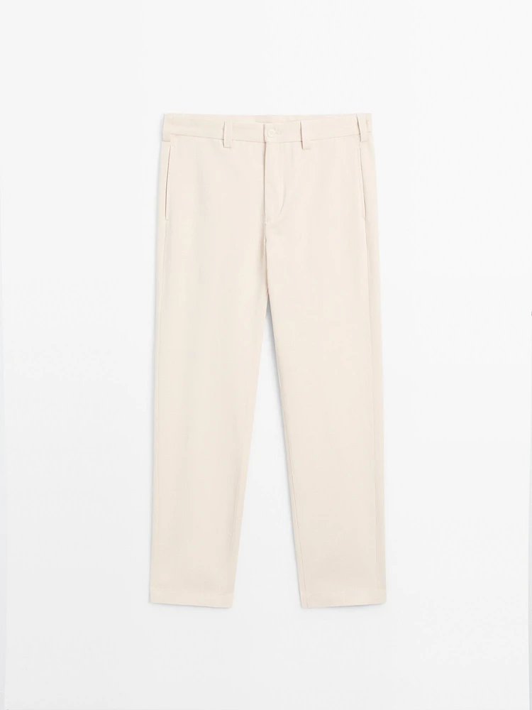 Pantalon straight 100 % coton