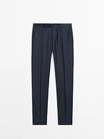 Cotton houndstooth suit trousers