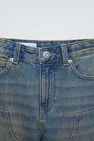 STRAIGHT LEG WASHED EFFECT JEANS