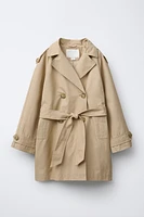 BASIC TRENCH COAT WITH DETACHABLE HOOD