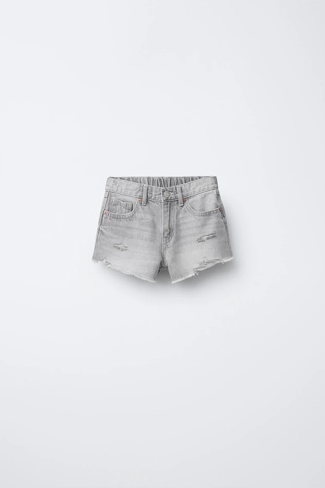 RIPPED DENIM SHORTS