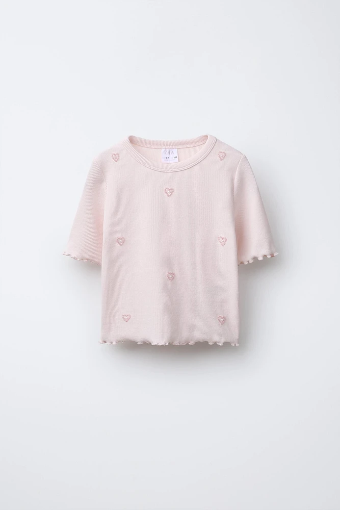 T-SHIRT CÔTELÉ FANTAISIE