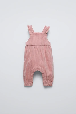 RUFFLED CORDUROY OVERALLS