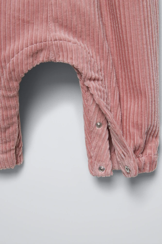 RUFFLED CORDUROY OVERALLS